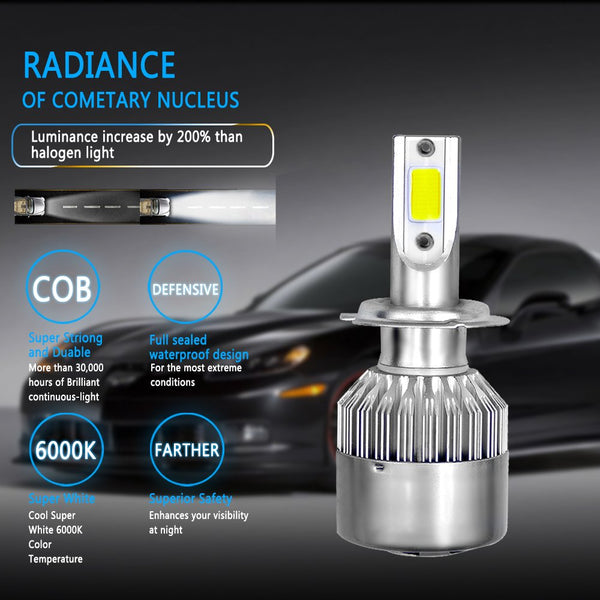 C6 LED Headlight Kit H7-6000k 3800 lumens
