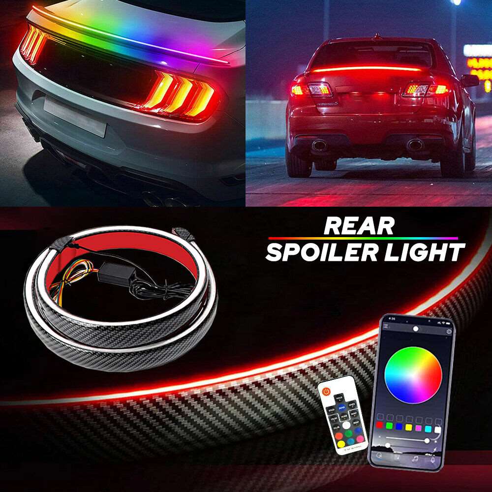 Universal RGB function LED Carbon fibre Boot Spoiler app controlled