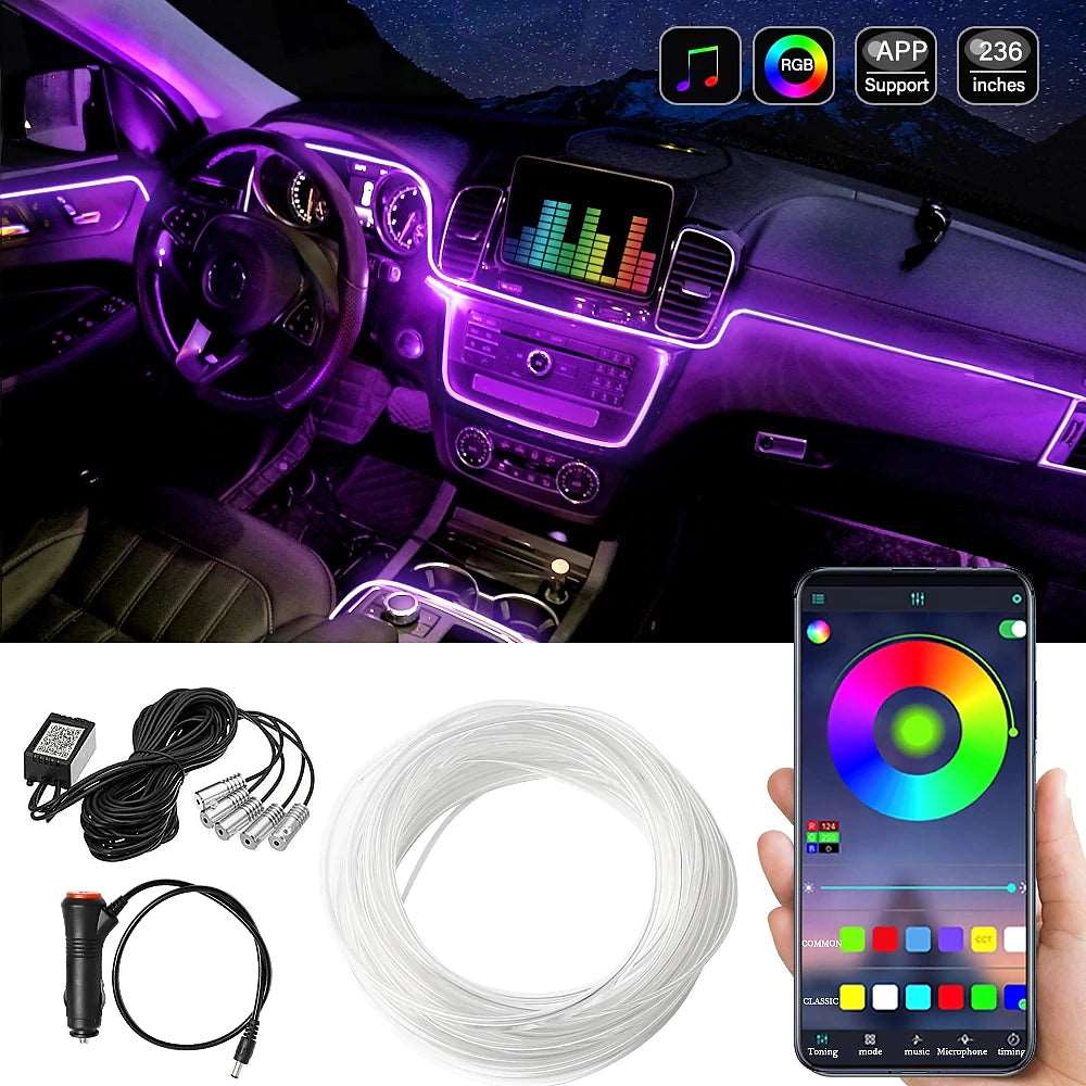 RGB Universal Car Interior Ambient Neon Strip Light
