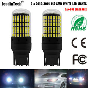 T20 LED Reverse 7443 3014 144 SMD Canbus Turn Light - White Set